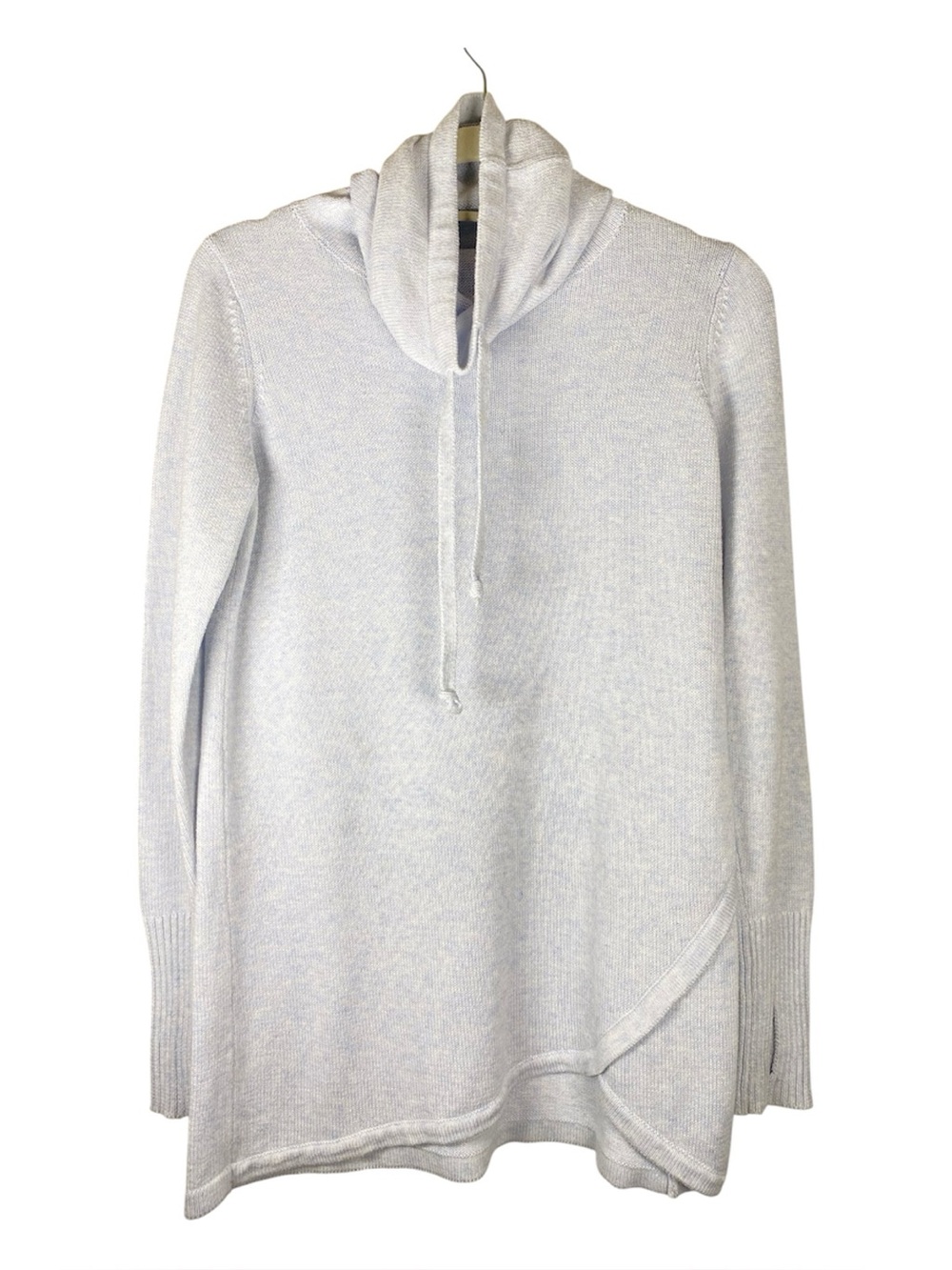 DAKINI ANTHROPOLOGIE Funnel Neck Tulip Hem Tunic Sweater Light Blue S